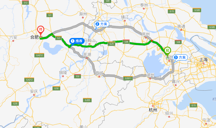 張家港到合肥物流專線行駛路線